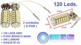 Duas Lâmpadas H3 120 Leds Smd 6000k (o Par)