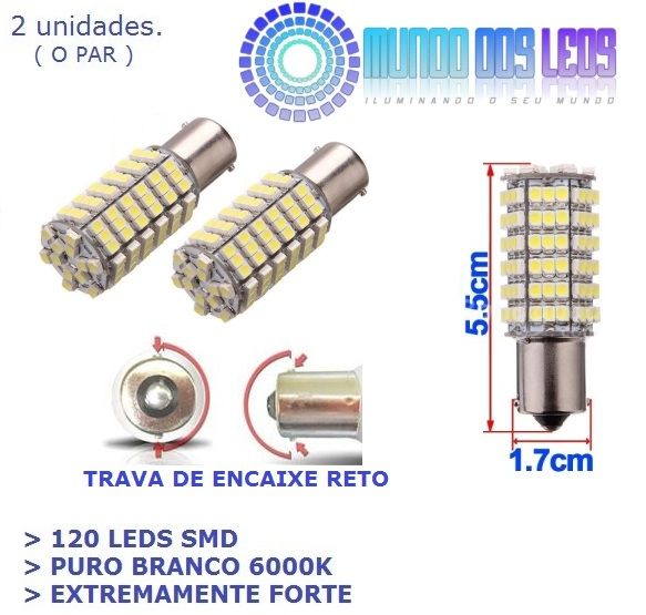 Duas Lâmpadas de Ré 120 leds 1 Polo