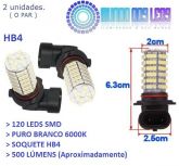 Lâmpada Hb4 9006 120 Leds Farol De Neblina Branca O Par
