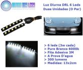 Duas Lâmpadas Led Drl Luz Diurna e Ré 12v 6 Pontos 6000k