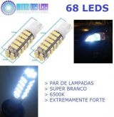 DUAS LAMPADAS PINGO 68 LEDS T10 (O PAR)